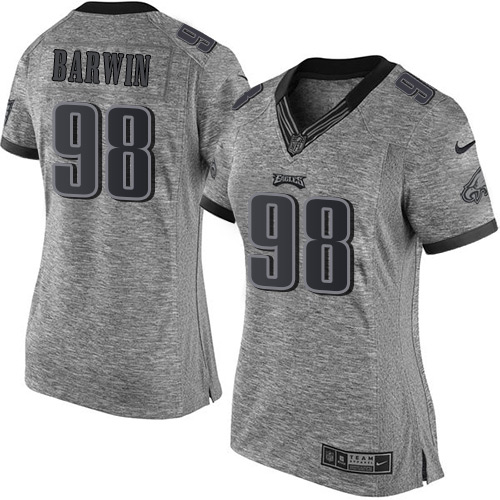 Women's Elite Connor Barwin Nike Jersey Gray - #98 Gridiron NFL Philadelphia Eagles